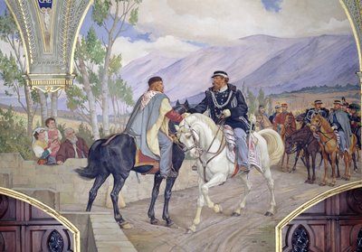 The Meeting Between Giuseppe Garibaldi and King Vittorio Emanuele II on the 26th of October 1860 at Teano, Italy (detail) by Pietro Aldi